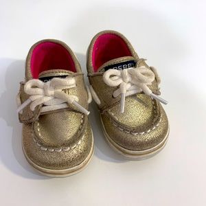 Gold Sperry Boat Shoes (Toddler)